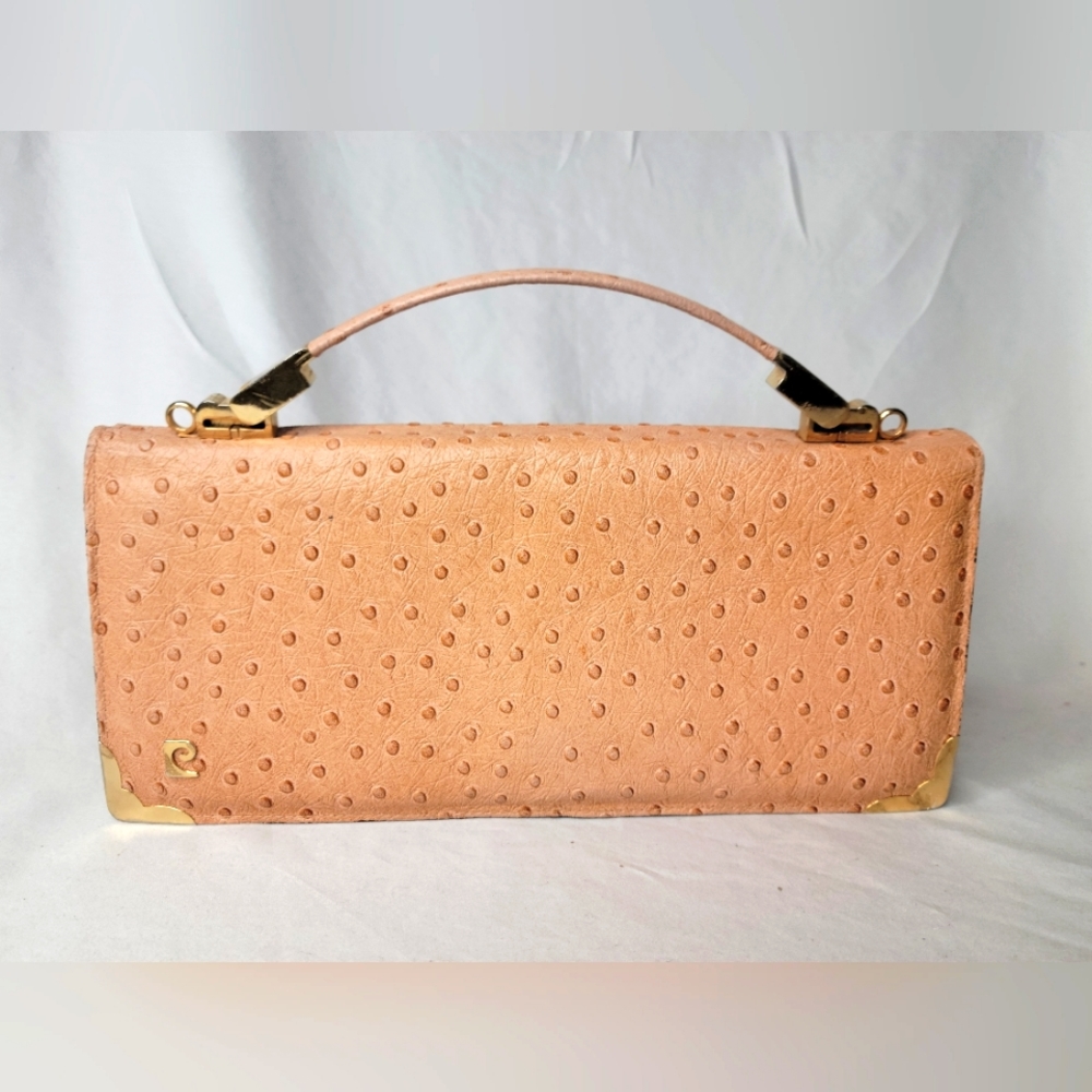 VINTAGE Pierre Cardin Ostrich Clutch - 12" × 5.5" × 2"
